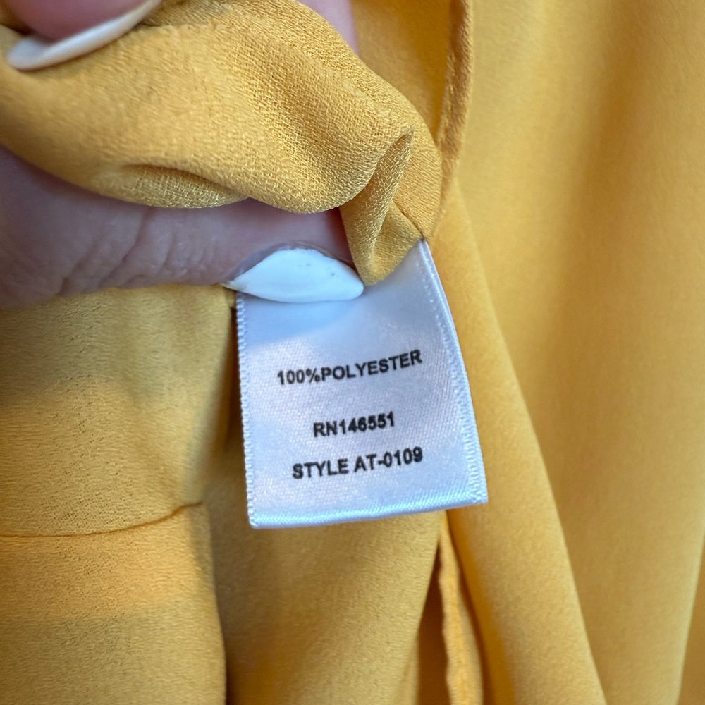 Yellow Ruffle Asymmetrical Tank - Picture 8 of 9